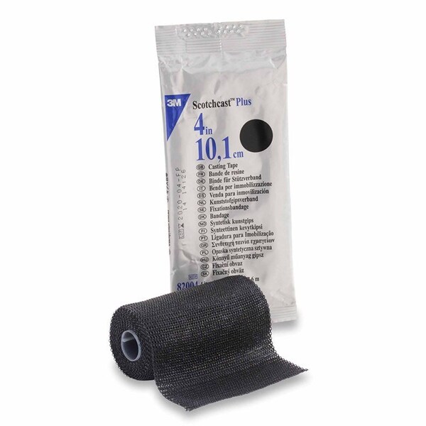 3M Scotchcast Cast Tape 4 Inch X 12 Foot Fiberglass / Resin Black, 10PK 82004A - main
